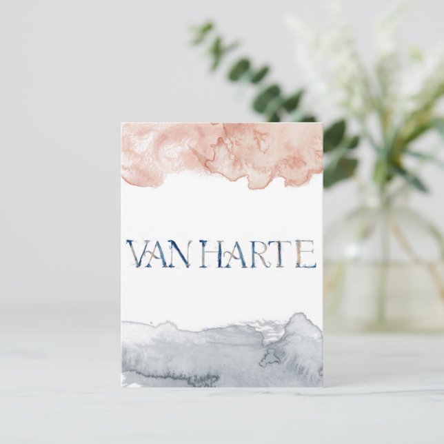 Wenskaart (10,8 x 14,2 cm) - Van Harte Vykort (Stående Fram)