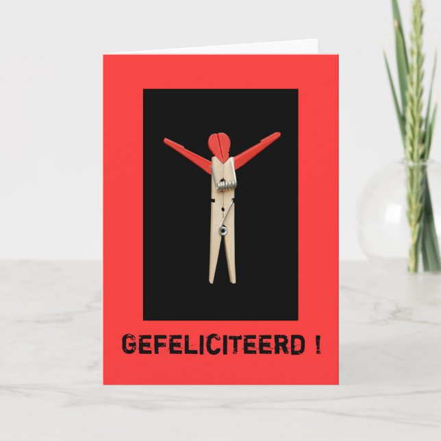 Wenskaart gefeliciteerd kort (Framsida)
