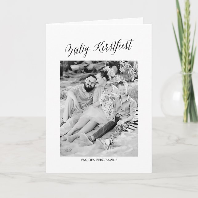 Wenskaart kalligrafie Kerstmis Helgkort (Framsida)