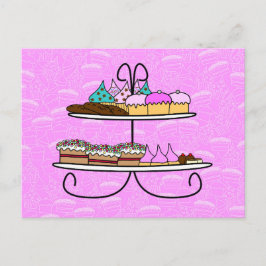 wenskaart - Party Girls - High Tea - muffinsar Vykort