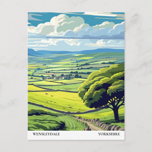 Wensleydale, Yorkshire Resor Vintage Vykort (Framsida)