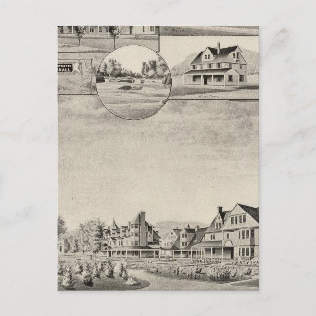 Wentworth Hall, stugor Vykort (Framsida)