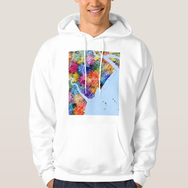 Wenzhou Kina Stadskarta Hoodie (Framsida)