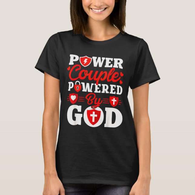 Wer Couple Wered By God Christian Couples Matching T Shirt (Framsida)