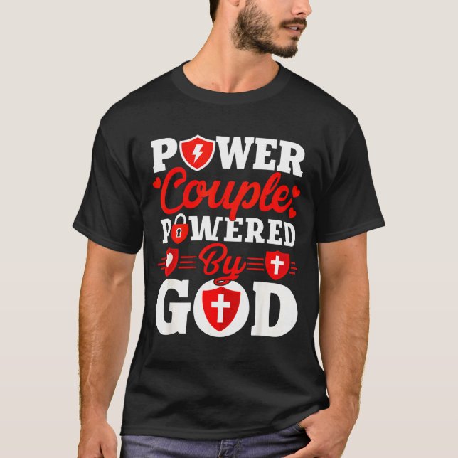 Wer Couple Wered By God Christian Couples Matching T Shirt (Framsida)