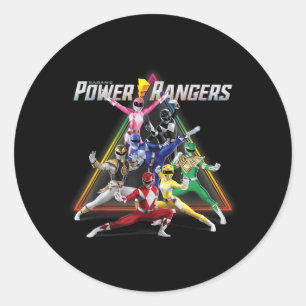 wer Rangers Rainbow Pyramid Retro Action porträtt Runt Klistermärke