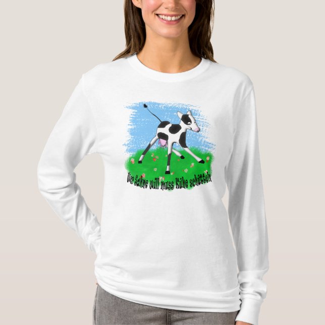 Wer ska Sahne muss Kühe schütteln Tee Shirt (Framsida)
