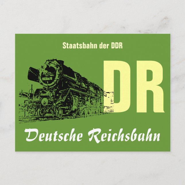Werbedesign DDR Reichsbahn Vykort (Framsida)