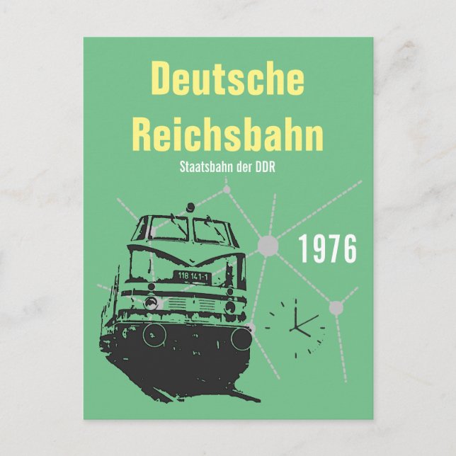 Werbedesign Deutsche Reichsbahn DDR Vykort (Framsida)