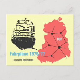 Werbedesign für Fahrplanauskunft Reichsbahn DDR Vykort
