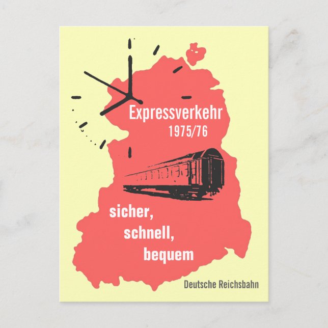 Werbedesign Reiseverkehr Deutsche Reichsbahn DDR Vykort (Framsida)