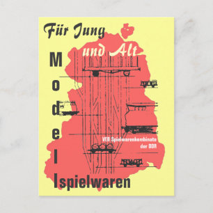Werbung Modellspielwaren DDR Vykort