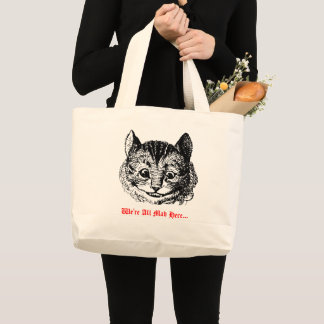 We're All Mad Here - Cheshire Cat Wonderland Jumbo Tygkasse