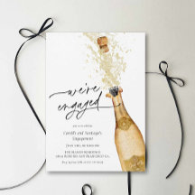 We're Engaged Couples Engagement Party Invitation