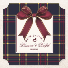 We're engaged Engagement Party Red Bow Christmas Underlägg Papper