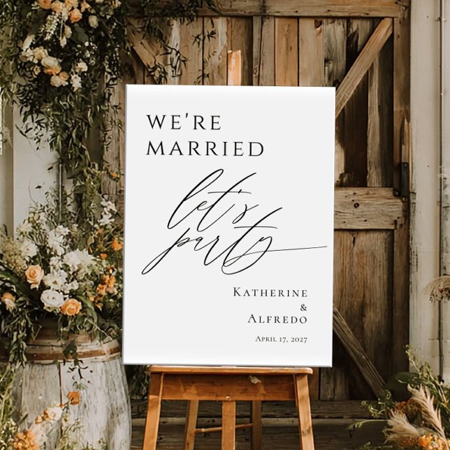 We're Married Let's Party Elopement welcome Poster (Skapare uppladdad)