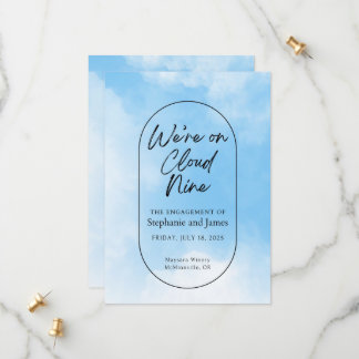 We're On Cloud Nine Engagement Party Invitation Spara Datumet