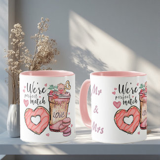We're Perfect Match Mr & Mrs Couple Romantic Funky Mugg
