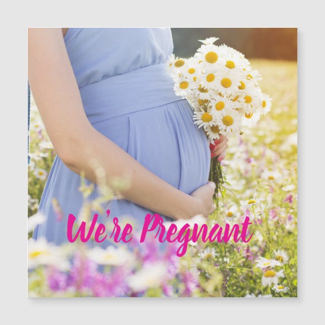 We're Pregnant Invitation Magnet Card (Framsida)
