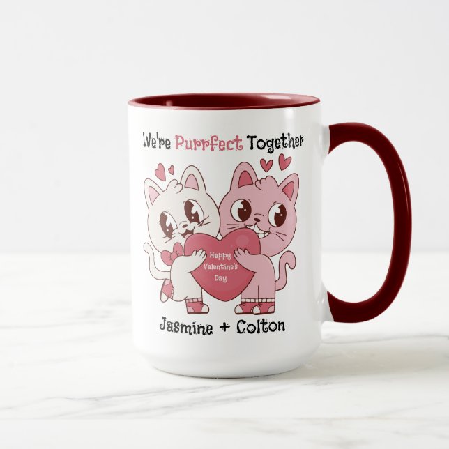 We're Purrfect Together Cute Valentine's Day Mug Mugg (Höger)