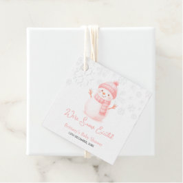 We're Snow Excited Snowmen Girl Baby Shower Gåvor Etiketter