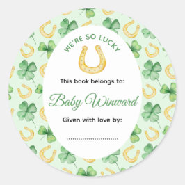 We're So Lucky Horseshoe St Patrick's Baby Shower Runt Klistermärke