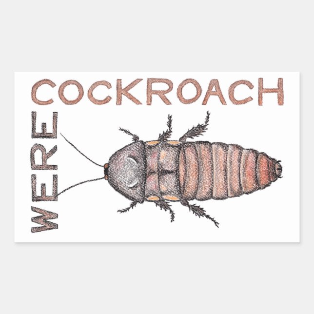 Werecockroach Stickers Rektangulärt Klistermärke (Framsida)