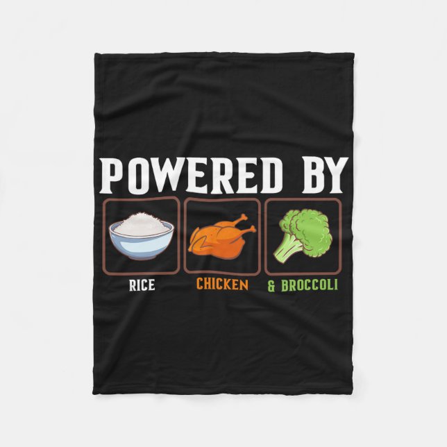 Wered By Rice Chicken And Broccoli Funny New Year  Fleecefilt (Framsidan)