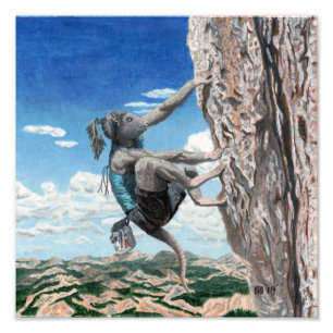 Wererat Girl Free klättring Fantasy Art Photo Prin Fototryck