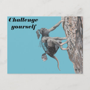 Wererat Girl Free klättring Fantasy Art Postcard Vykort