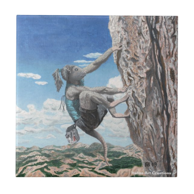 Wererat Girl Sten Kliber Fantasy Art Ceramic Tile Kakelplatta (Framsidan)