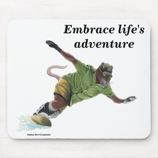 Wererat Snowboard Fantasy Art Mouse Pad Musmatta (Framsidan)