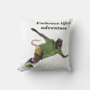 Wererat Snowboarder Fantasy Art Dekorativ kudde