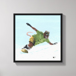 Wererat Snowboarder Fantasy Art Kanvastryck
