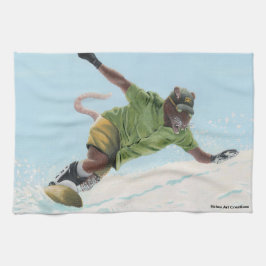 Wererat Snowboarder Fantasy Art Kitchen Towel Kökshandduk