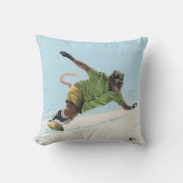 Wererat Snowboarder Fantasy Art Pillow Kudde