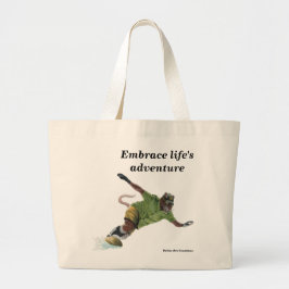 Wererat Snowboarder Fantasy Art Tote Bag Jumbo Tygkasse