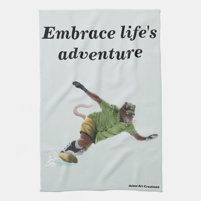 Wererat Snowboarder Sport Fantasy Kitchen Towel Kökshandduk (Vertikal)