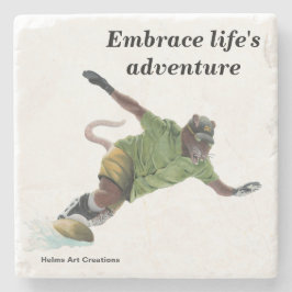 Wererat Snowboarder Sport Fantasy Stone Underlägg