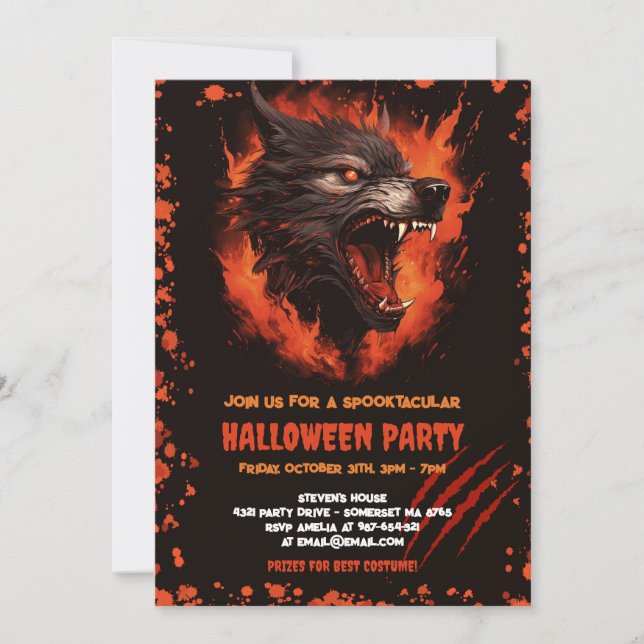 WerevarBlood Gothic Halloween Inbjudningar (Framsida)