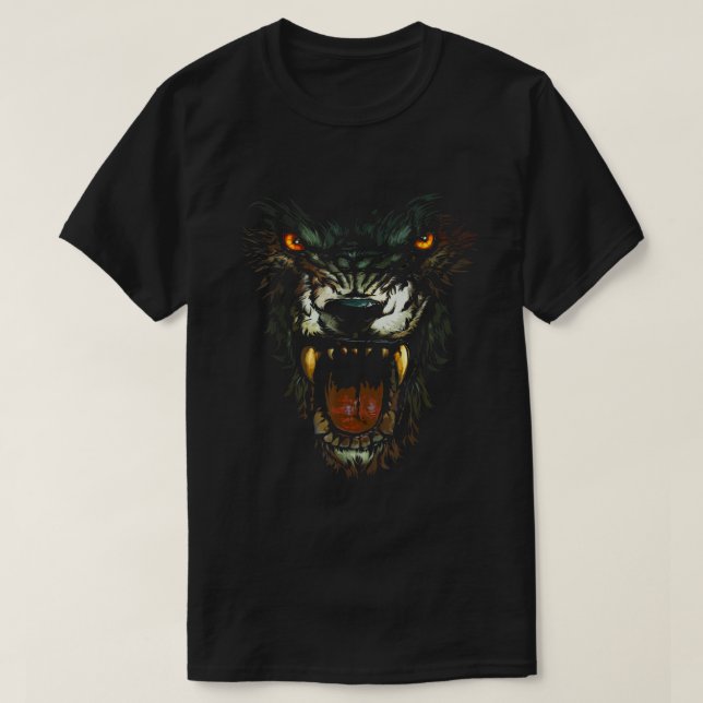 Werevarg Ansikte Lycan Gothic Horror Occult Scary  T Shirt (Design framsida)