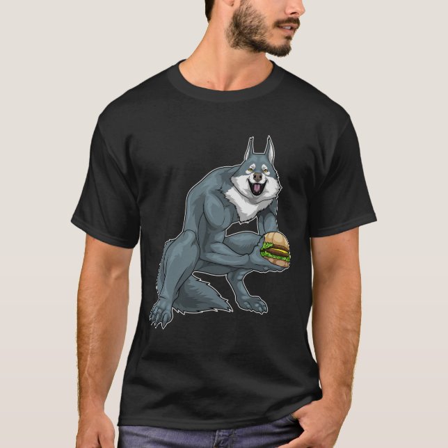 Werevarg Halloween Burger T Shirt (Framsida)