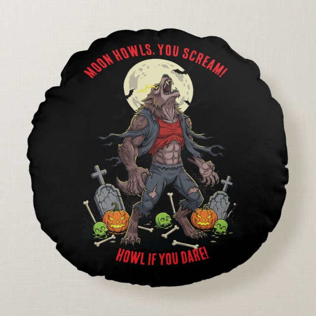 🐺 Werevarg Halloween Dekorativ kudde 🎃 (Framsidan)