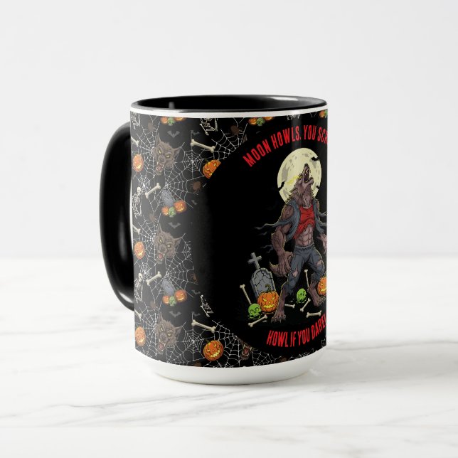 🐺 Werevarg Halloween Mugg 🎃 💀 (Framsida vänster)