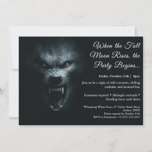 Werevarg Howl Halloween Costume Party-inbjudan Inbjudningar
