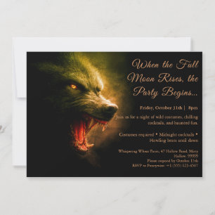Werevarg Howl Halloween Costume Party-inbjudan Inbjudningar