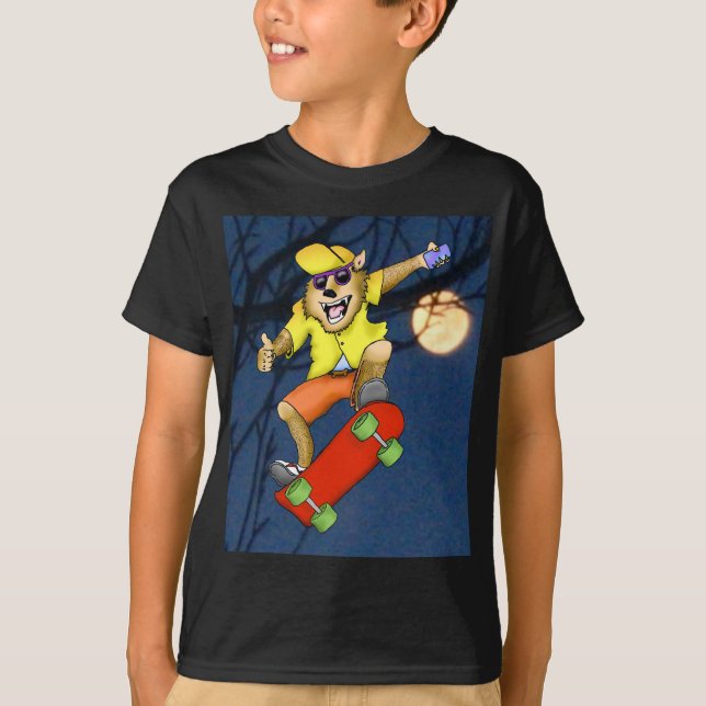 Werevarg Skateboarder Boys T-Shirt (Framsida)