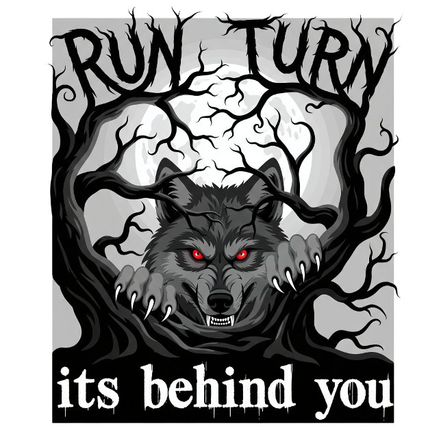 Werevargen Halloween Horror Design Springa Turn Ai T Shirt (Skapare uppladdad)