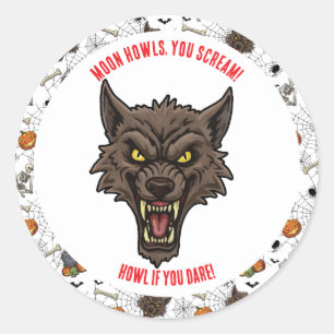 🐺 Werevargen Halloween Stickers & Labels 🎃 💀 Runt Klistermärke
