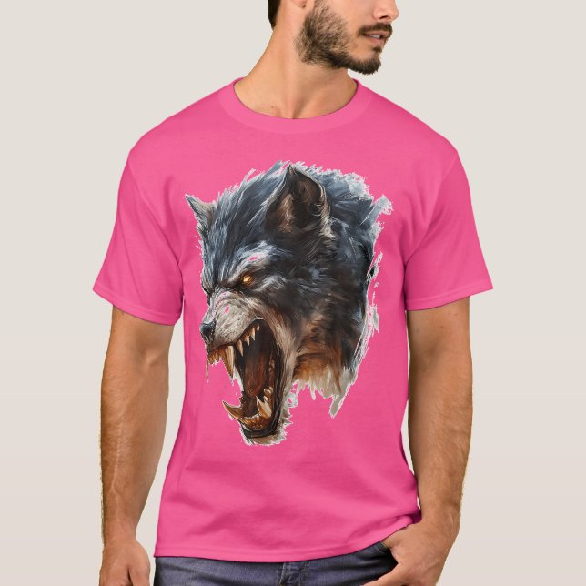 Werevargen Mythical Motif Fantasy Illustration Wer T Shirt (Framsida)